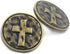 Bezelry 12 Pieces Cross Symbol Metal Shank Buttons. 20mm (3/4 inch) (Antique Brass)...