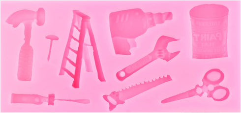 Mujiang Construction Tools Fondant Mold Hand Tools Silicone Molds For Cake Decorating Cupcake Topper Candy Sugar Chocolate Gum Paste Set Of 4...