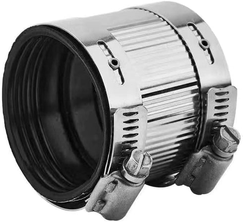 Flexible pipe Coupling with Stainless Steel Clamps.Pipe Connector for PVC and Metal Pipes (4inch/108mm-114mm)...