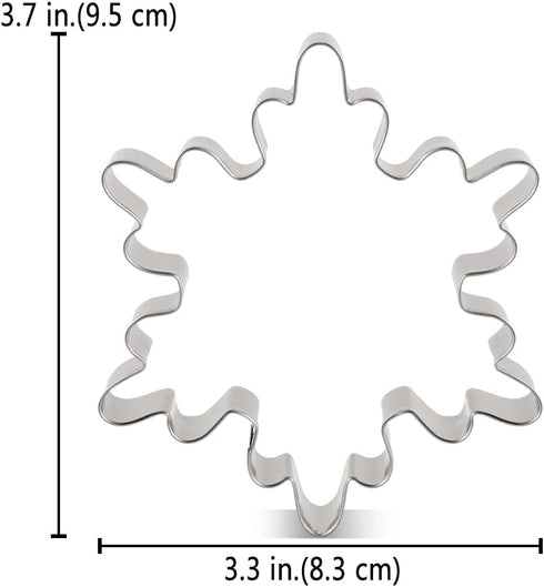 LILIAO Christmas Winter Snowflake Cookie Cutter Set - 2 Piece - 4 and 3.7 inches - Stainless Steel...