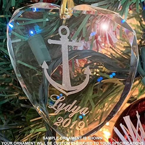 LaserGram Personalized Glass Christmas Ornament,RN Registered Nurse, Custom Laser Engraved Gift Idea (Heart Shape)...
