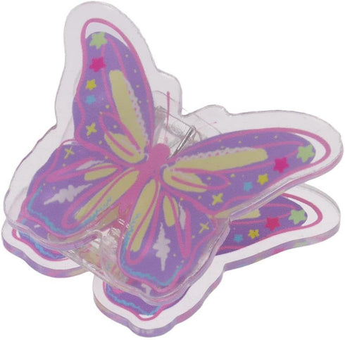 Acrylic Double-Sided Paper Clip, Cute Love Heart Butterfly Binder Clips, Office Accessory to Hold Photo, Bills and Notes(6pcs-Buttefly)...