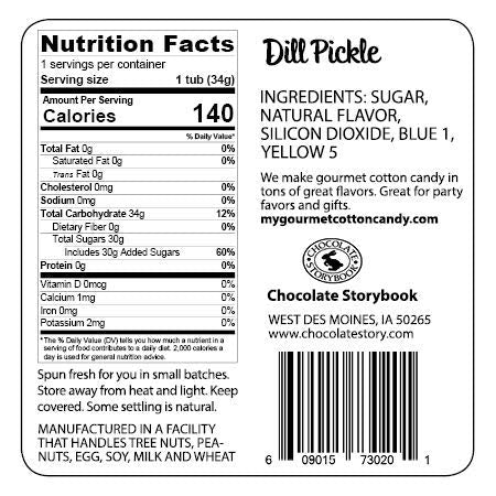 CHOCOLATE STORYBOOK Pickle Gourmet Flavored Cotton Candy – Unique Idea for Holidays, Birthdays, Gag Gifts, Party Favors...