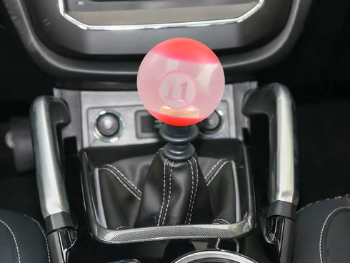 Lunsom Round Ball Shift Knob, Gear Shifter Knobs with 3 Adapters Head Shift Ball Handle for Manual Automatic Vehicles,Amber-red...