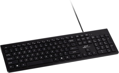 Monoprice Low-Profile Spill-Resistant Silent Keyboard – Membrane Water-Resistant Coating 10 Million Keystrokes - Workstream Collection,Black...