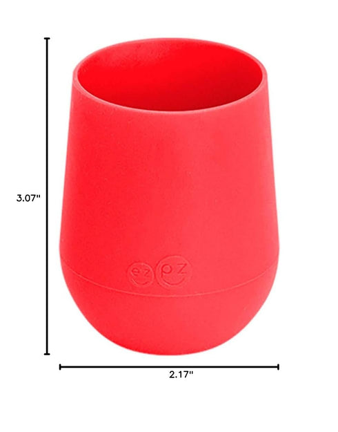 ezpz Tiny Cup (Coral) - 100% Silicone Training Cup for Infants - 12 months + - Designed by a Pediatric Feeding Specialist - Baby-led Weaning Essen...