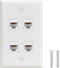 4 Port Ethernet Wall Plate - VICTEK - Cat6 Wall Plate Female to Female Decorative Faceplate...