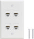 4 Port Ethernet Wall Plate - VICTEK - Cat6 Wall Plate Female to Female Decorative Faceplate...