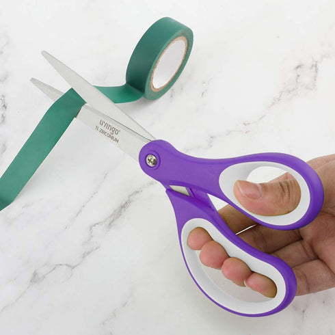 LIVINGO Scissors All Purpose, Student School Scissors, Sharp Titanium Coated Stainless Steel Shears for High Middle School Teacher Crafting, Offic...