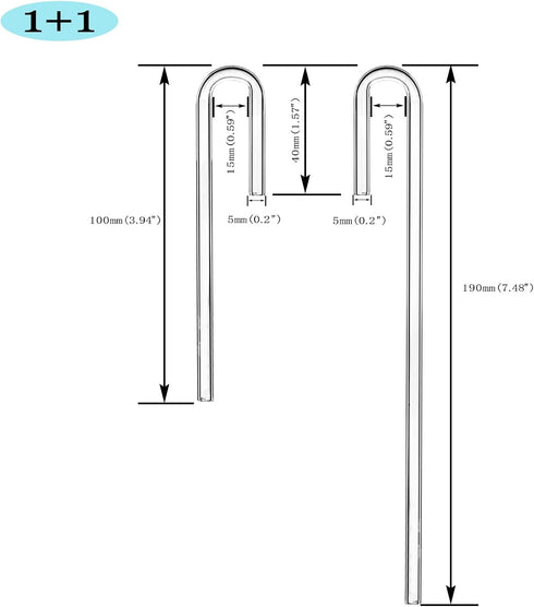 2X Acrylic U Shape Tube for Aquarium Air Pump Fish Tank Accessories Aquarium CO2 Diffuser Connector Tube...
