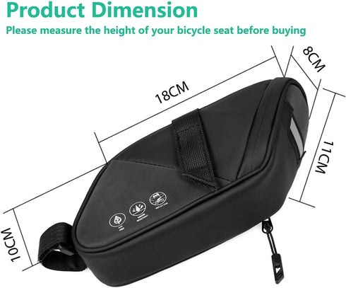 Bike Saddle Bag, Bicycle Under Seat Pouch, Cycling Wedge Pack for Mountain Road, Cycling Accessories Storage Velcro Pack Waterproof Durable Pouch ...
