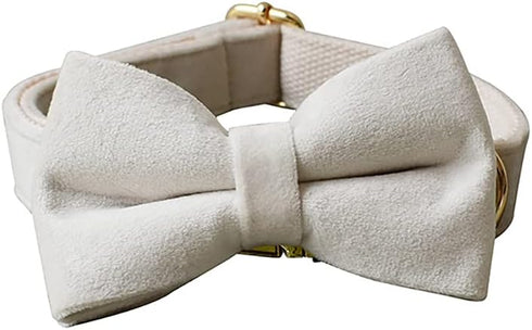 Love Dream Bowtie Dog Collar, Velvet Dog Collars with Detachable Bowtie Metal Buckle, Soft Comfortable Adjustable Bow Tie Collars for Small Medium...