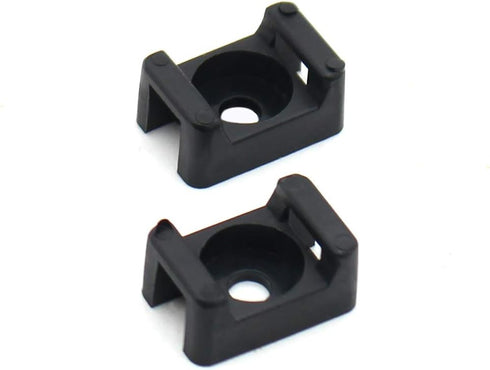 (100 Of Pack) Black 4.5mm Cable Tie Mount Base Saddle Type Mount Screw Wire Bundle Base Holder Width Cable Large Size 0.6 inch...