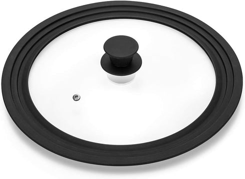 Universal Lid for Pots,Pans and Skillets - Tempered Glass with Heat Resistant Silicone Rim Fits 6", 7" and 8" Diameter Cookware,Black...