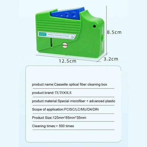 Cassette Fiber Optical Connector Cleaner,Fiber Optic Cleaning for 1.25mm/2.5mm,SC,FC,ST,MU,LC, Fiber Optic Cleaning Box Cleans Over 500 Times...
