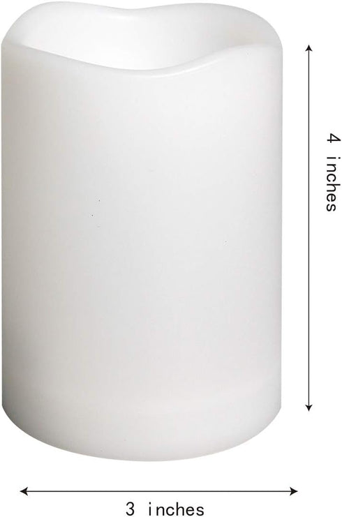 Waterproof Battery Operated LED Pillar Candle Outdoor Flameless Flickering Plastic Resin Electric Light with Timer for Birthday Baby Party Wedding...