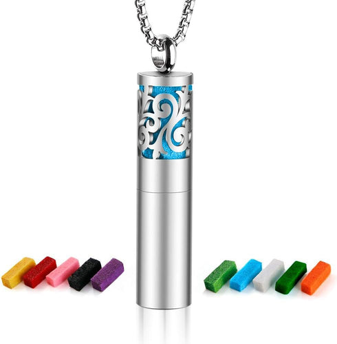 Essential Oil Necklace for Women, Diffuser Necklaces 316L Stainless Steel, Diffuser Pendant with 10 Felt Pads, Aromatherapy Necklace Gift Set for ...