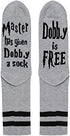 Dobby Socks, SweetGo Dobby Is Free Knitted Words Unisex Combed Cotton Novelty Funny Socks 1 Pack (Gray-1 Pair, One Size)...