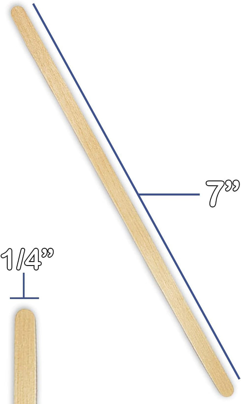 50 7" Inch Wood (Birch) Paint, Stain, Resin, Epoxy Mixing/Stir Sticks (Pack of 50) Flexible, Rouded Ends...