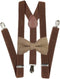 Hemp Bow ties and brown suspenders Set Combo Mens (Brown)...