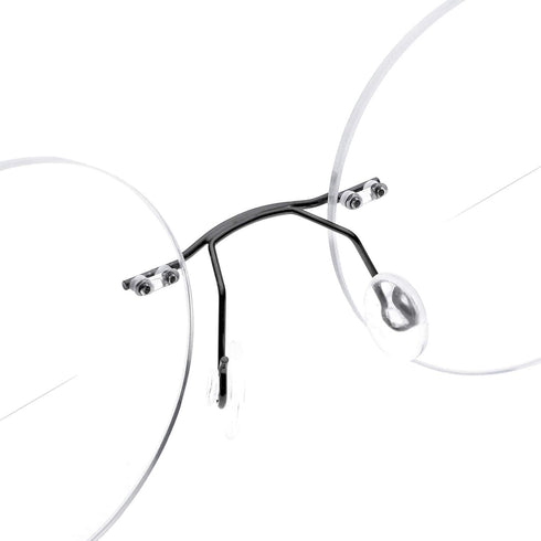 Fuisetaea Round Rimless Frame Reading Glasses for Men Women +2.50 Titanium Alloy Lightweight Readers Eyeglasses...