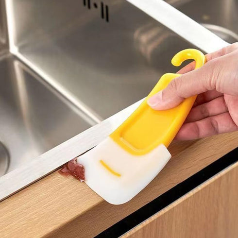 6Pcs Oil-Proof Silicone Pan Scraper Cleaning Scraper Silicone Pan Scraper Dish Cleaning Spatula Bowl Scraper Dish Scraper Non Stick Kitchen Scrape...