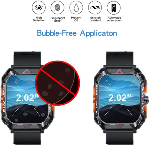 Compatible for FreeDvigor 2.02'' Smart Watches Screen Protector, PET HD Protective Film Compatible for Bgulong/Cheerall/FreeDvigor H22 2.02 Inches...