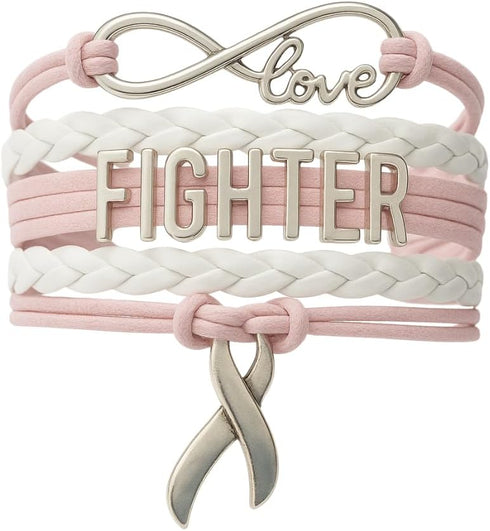 Pink Ribbon Hope & Faith Infinity Bracelet - Perfect Breast Cancer Gift...