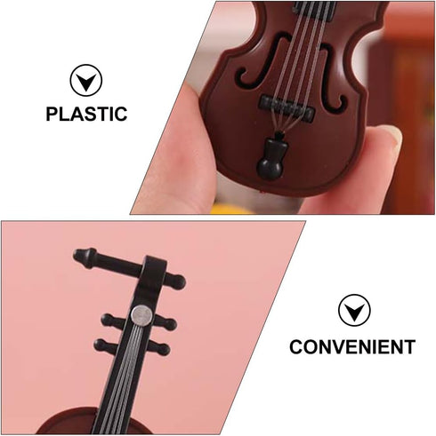 8Pcs 1: 12 Dollhouse Violin Miniature Mini Musical Instrument Collection Mini Figurine Ornaments for Doll House Musical Room...