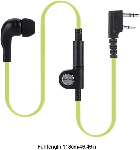 Earphone for Walkie Talkie Radio, 118 cm /46.46 Inch Headset for K Head 2Pin Walkie Talkie Radio, Mic Headphone for Policeman or Security Guards(G...