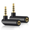 3.5mm Angle Male to Female Audio Adapter, 90 Degree Right Angle Gold-Plated TRS Stereo Jack Plug AUX Connector Compatible with Headset, Tablets, M...
