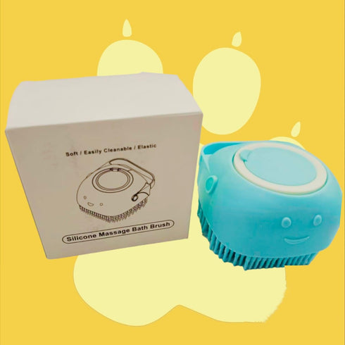 New 2024 Pet grooming Bath Brush, Scrubber Shampoo Dispenser, Shower Brush for Washing Short and Long Hair Dogs and Cats Pet Bath Massage Brush (Y...