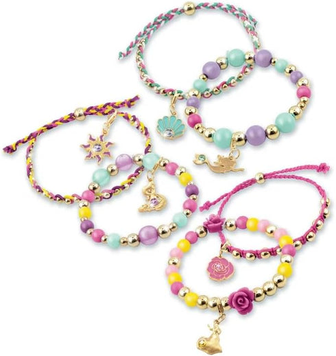Make It Real - Disney Princess Crystal Dreams Jewelry - DIY Bead & Charm Bracelet Making Kit - Includes Jewelry Making Supplies, Charms with Swaro...