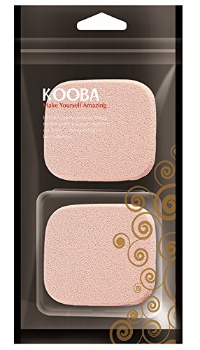KOOBA 2pcs Square Makeup Sponges with 1 Travel Case, Beauty Face Primer Compact Powder Puff, Blender Sponge Replacement for Cosmetic Flawless Foun...