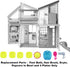 Mattel Replacement Barbie Size Foot Bath, Hair Brush and Dryer, Popcorn in Bowl and 4 Plates for Barbie Malibu Dollhouse Playset - FXG57, Yellow, ...
