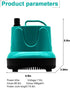Upettools Submersible Water Pump, Ultra Silence Circulation Multifunctional Water Pump with Handle for Pond, Aquarium, Hydroponics, Fish Tank Foun...
