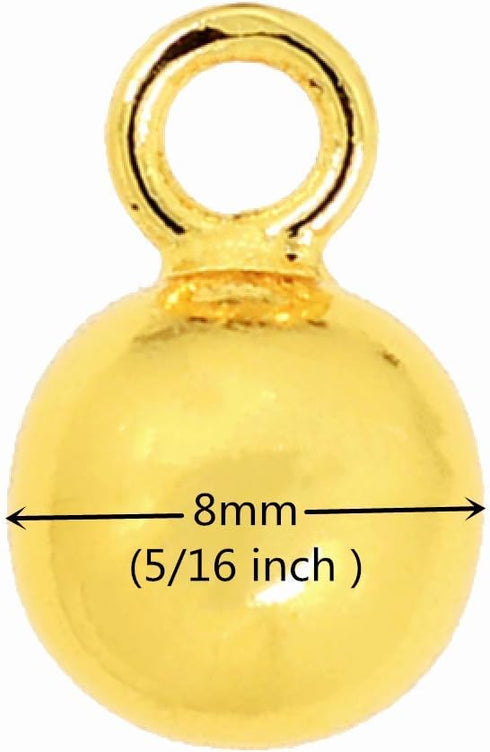 Bezelry 16 Pieces Gold Ball Metal Shank Buttons - 8mm - 5/16 inch (Light Gold)...