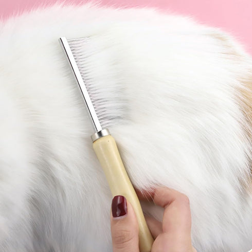 4 PACK Dog Cat Pet Comb Stainless Steel Cat Double-Sided Grooming Brush Professional Dog Grooming Comb Pet Hair Brush Cat Flea Comb for Long Short...