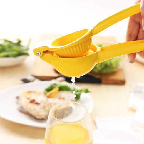 Manual Juicer Citrus Lemon Squeezer, Fruit Juicer Lime Press Metal, Professional Hand Juicer Kitchen Tool(Yellow?...