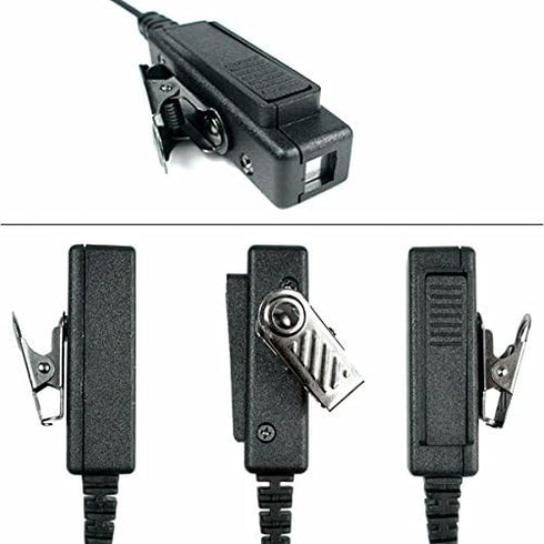 D Shape Earpiece Headset with Big PTT for 2 Pin Walkie Talkie Radio Compatible with Baofeng Kenwood Arcshell V-5R BF-F8HP BF-888S AR-5...