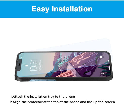 GLASS-M Anti-Blue Light Screen Protector for iPhone 12 Pro Max, Eye Protection 9H Tempered Glass Film, Full Coverage Blue Light Blocking Screen Co...