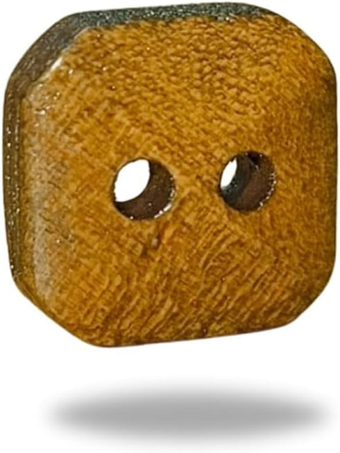 Will Bottom | Design 26 | Square Shape |Natural Brown Long Wooden Buttons - 2 -Holed Craft Buttons (Pack of 5)....