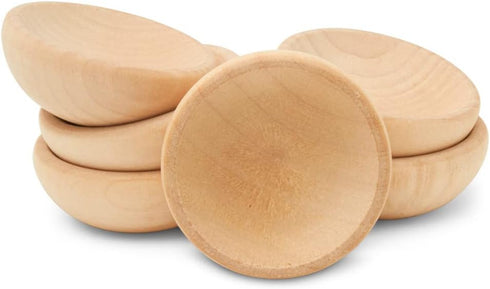 Mini Wooden Bowl 1-1/2", Pack of 10 Small Wooden Bowls for Charcuterie and Decorating Wooden Sorting and Stacking Bowl, by Woodpeckers...