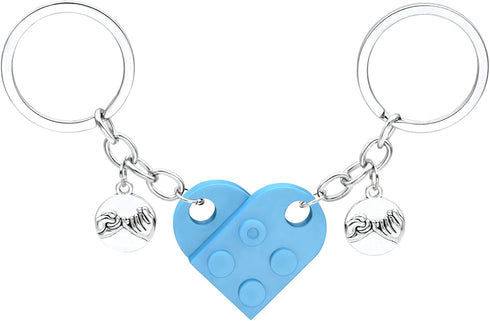 Heart Keychain for Couples/Friendship, Matching Brick Keychains Set for Girlfriend/Boyfriend, Boys Girls Sweet Gifts...