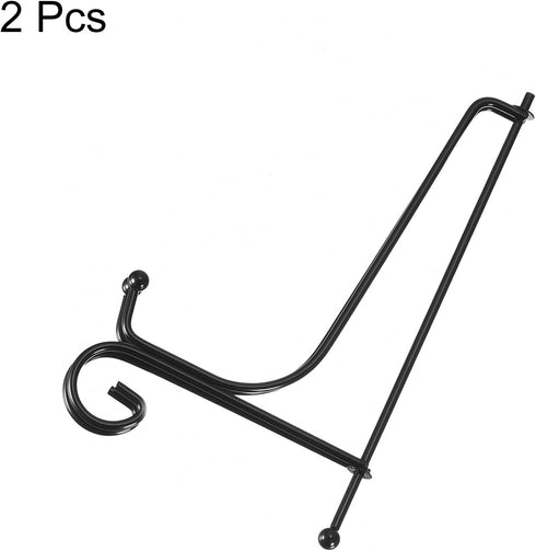 uxcell Plate Stand for Display, 7 Inch 2Pcs Iron Decorative Plate Holder Metal Easel Folding Display Stand for Photo Picture Frame, Black...