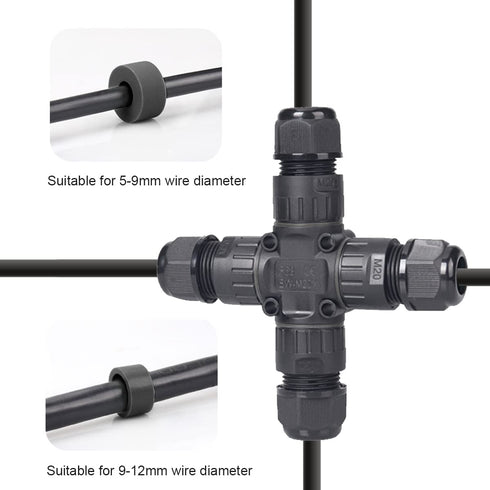 COMOPEZ 4Way Junction Box IP68 Waterproof Electrical Junction Box Cable Connector Underground Junction Box for Outdoor,Family,Street Light, Extern...