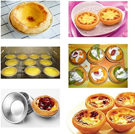 10 Pack Mini Egg Tart Tins Molds Tiny Pie Muffin Cupcake Pans NonStick Bakeware Kitchen Baking Tool Silver...