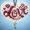 Love Beaded Counted Cross Stitch Charmed Ornaments Kit Mill Hill 2013 I Love MH163106...