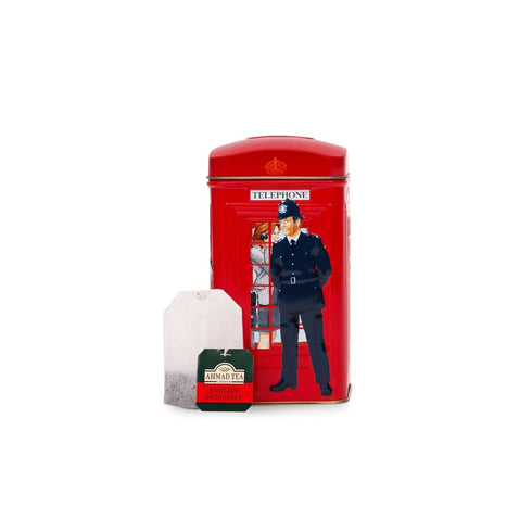 Ahmad Tea London Telephone Box Caddy Gift Tin, 20 Teabag, English Breakfast...