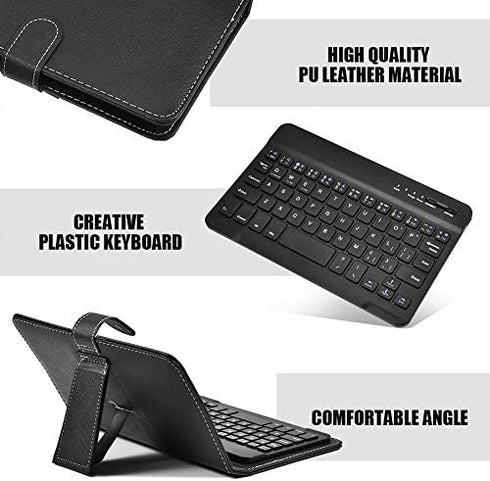 Wireless Bluetooth Keyboard for Phone, Mini Portable Bluetooth Keyboard with A Protective Case Foldable Keyboard for Width of 6 9.5cm Bluetooth Ce...